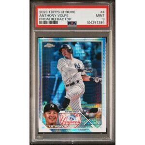 2023 Topps Chrome - Anthony Volpe #4 Prism Refractor (RC) PSA 9 MT